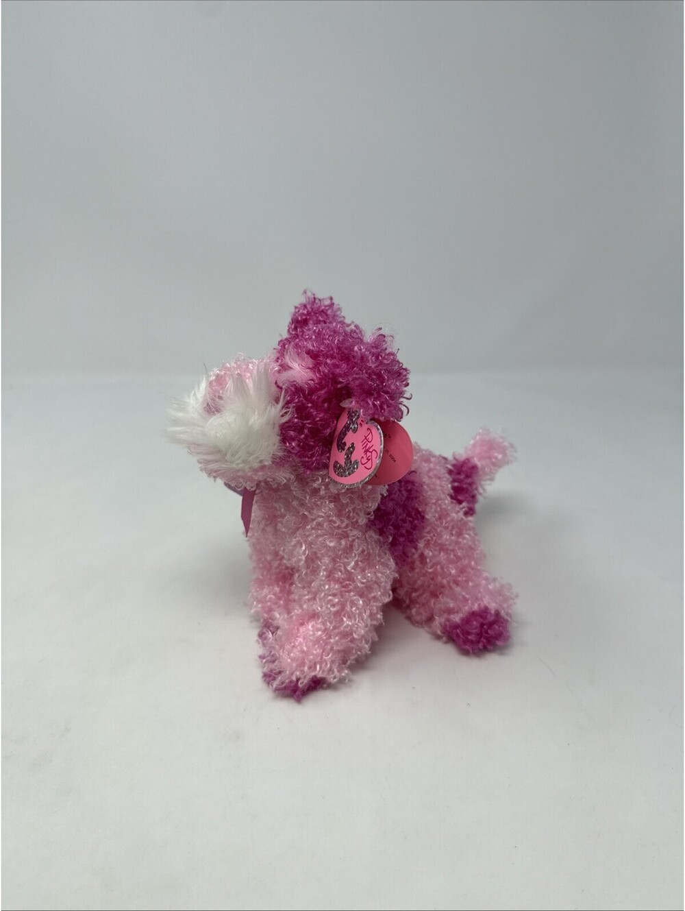 TY Pinkys GLITTERS the Pink Dog Metal Key Clip 4 inch New With Tags Vintage 2005